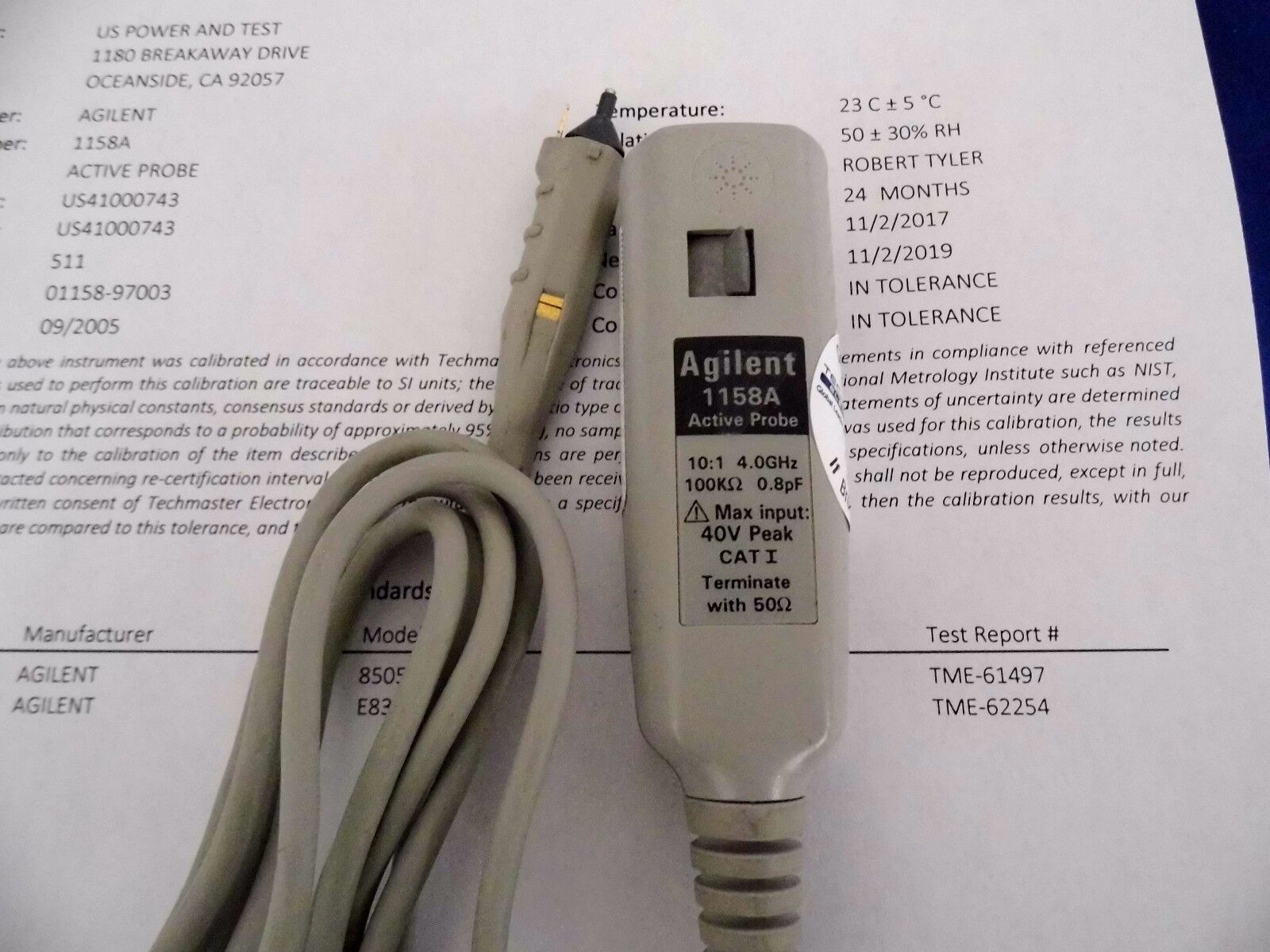 Agilent (Keysight) 1158A 4GHz Active Probe (2 in stock) Agilent (Keysight) 1158A 4GHz Active Probe (2 in stock)